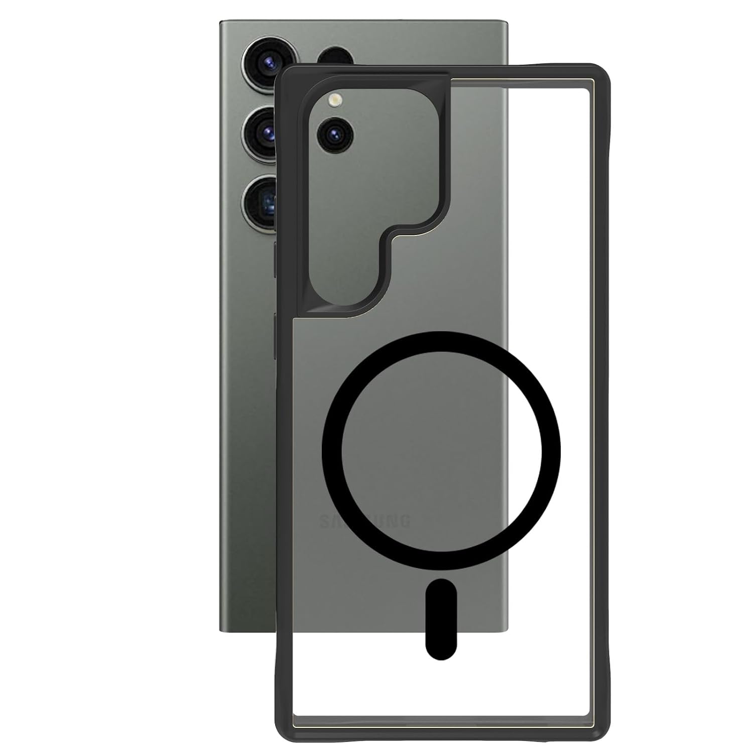 Samsung Galaxy S23 Ultra Back Cover Case | Sleek Hybrid - Matte Black Magnetic