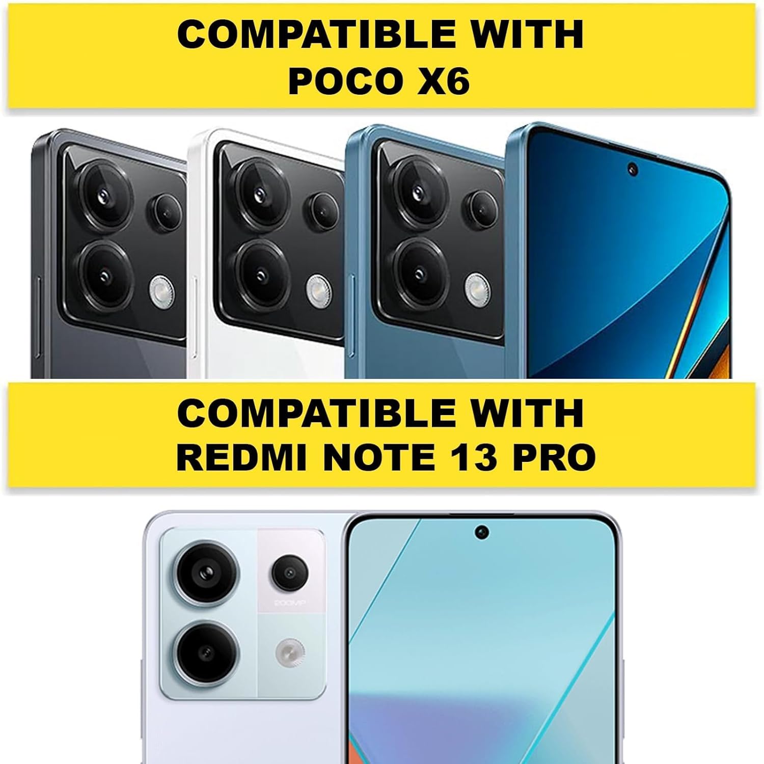 Poco X6 / Redmi Note 13 Pro 5G Back Cover Case | Sleek Hybrid - Black