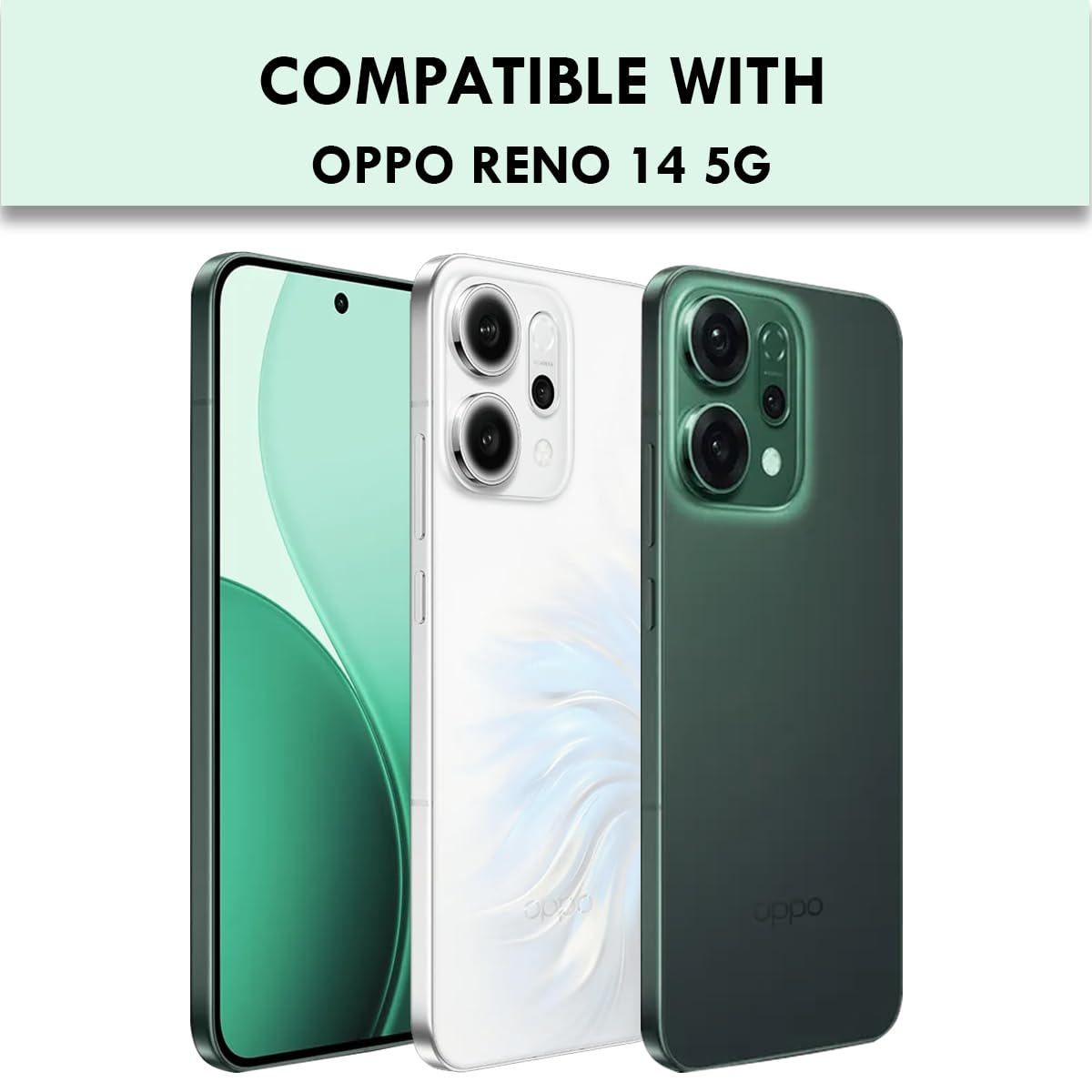Oppo Reno14 5G Back Cover Case | Sleek Hybrid - Matte Black Magnetic