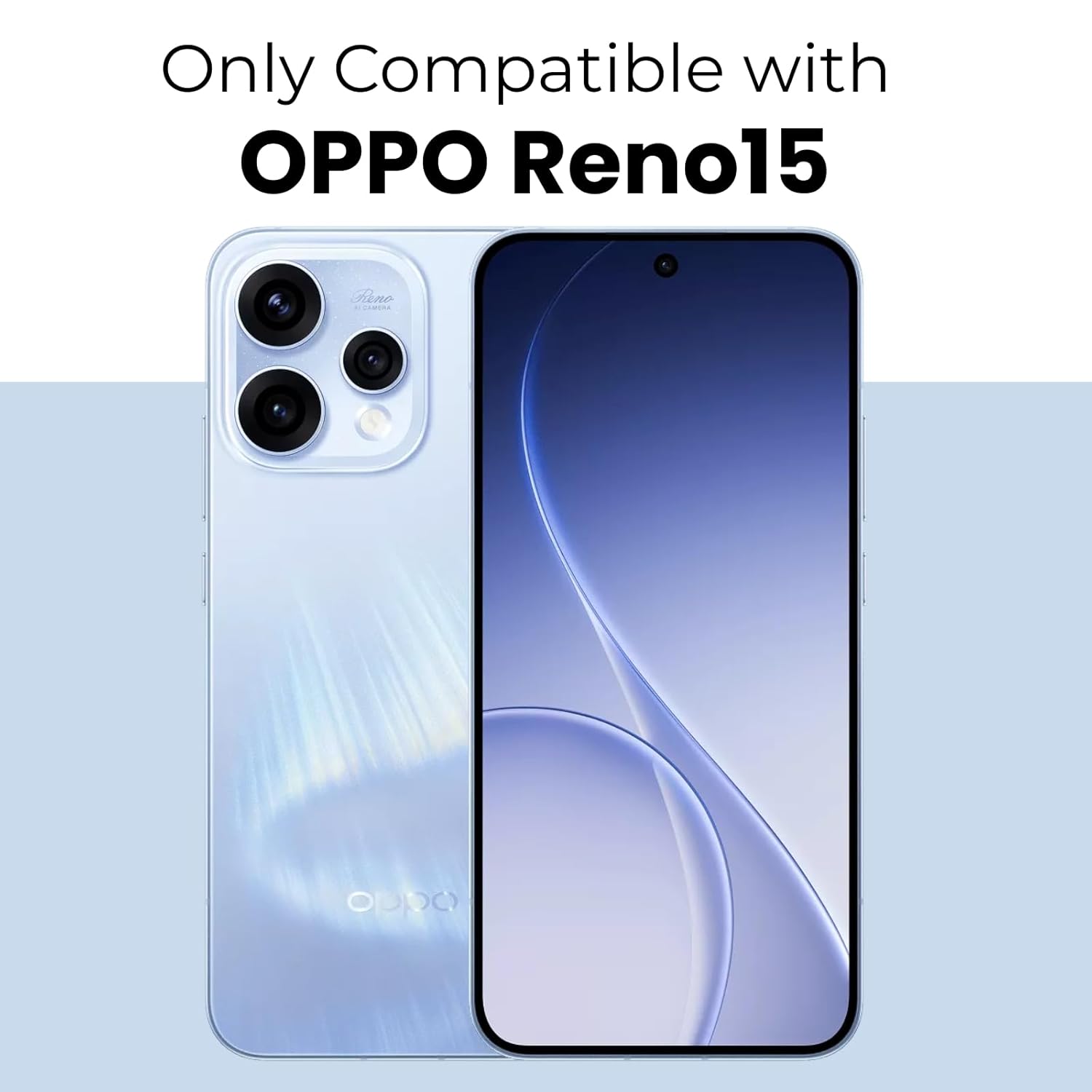 OPPO Reno15 5G Back Cover Case | Sleek Hybrid - Clear Black