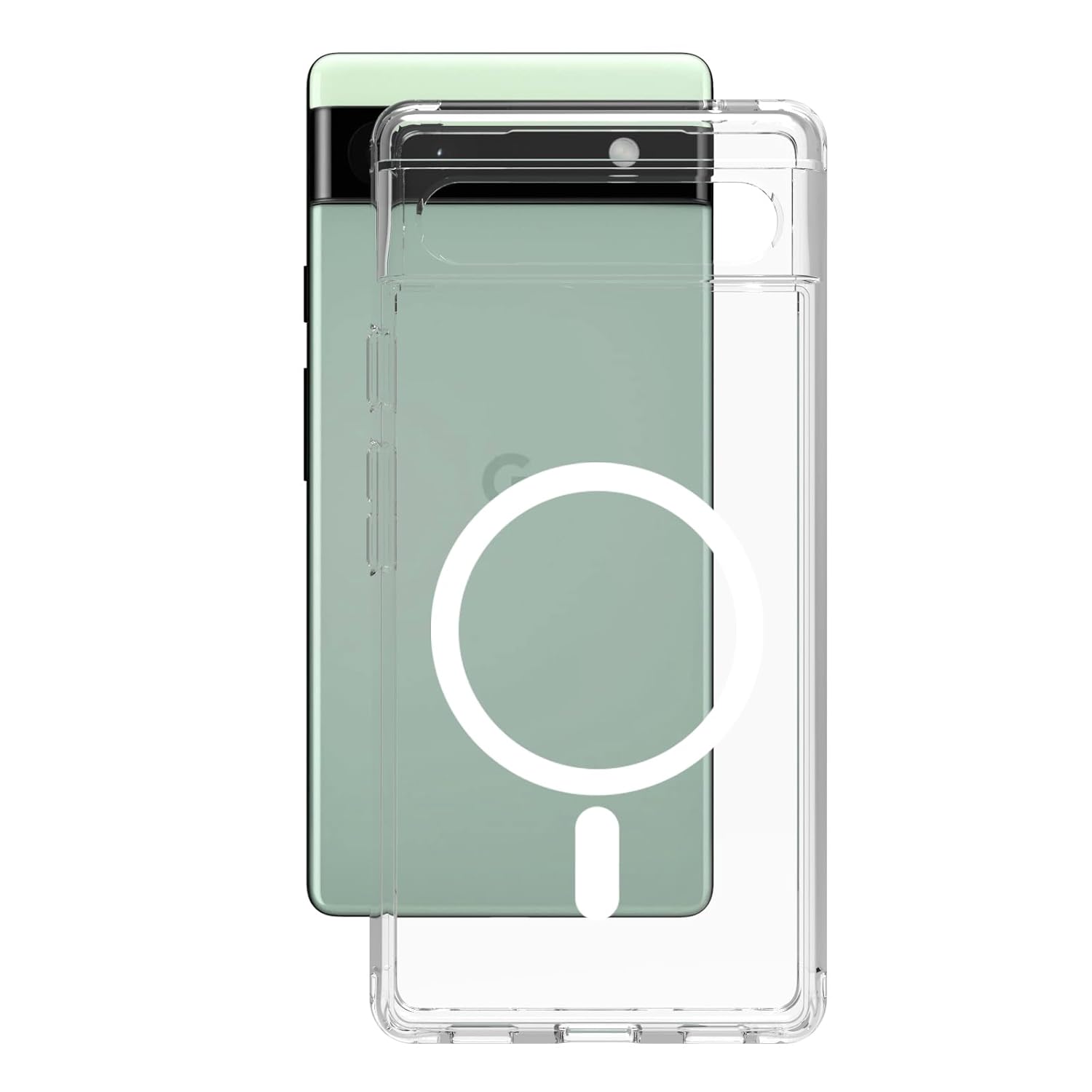 Google Pixel 6A Back Cover Case | Clear Hybrid - Clear Magnetic