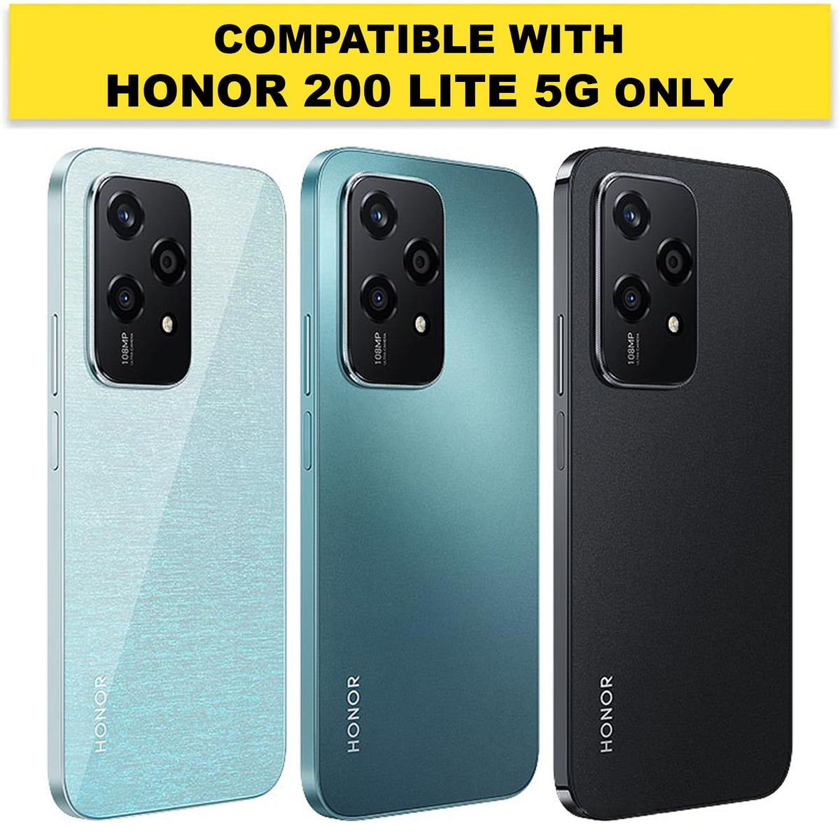 Honor 200 Lite 5G Back Cover Case | Sleek Hybrid - Clear Black