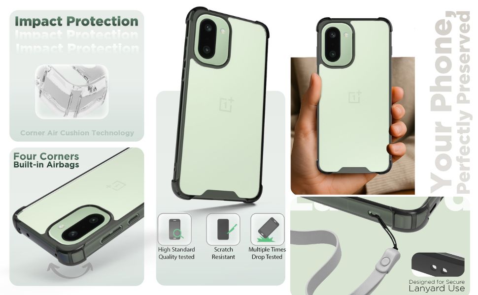 OnePlus 15R 5G Back Cover Case | Clear Hybrid - Clear Smoke