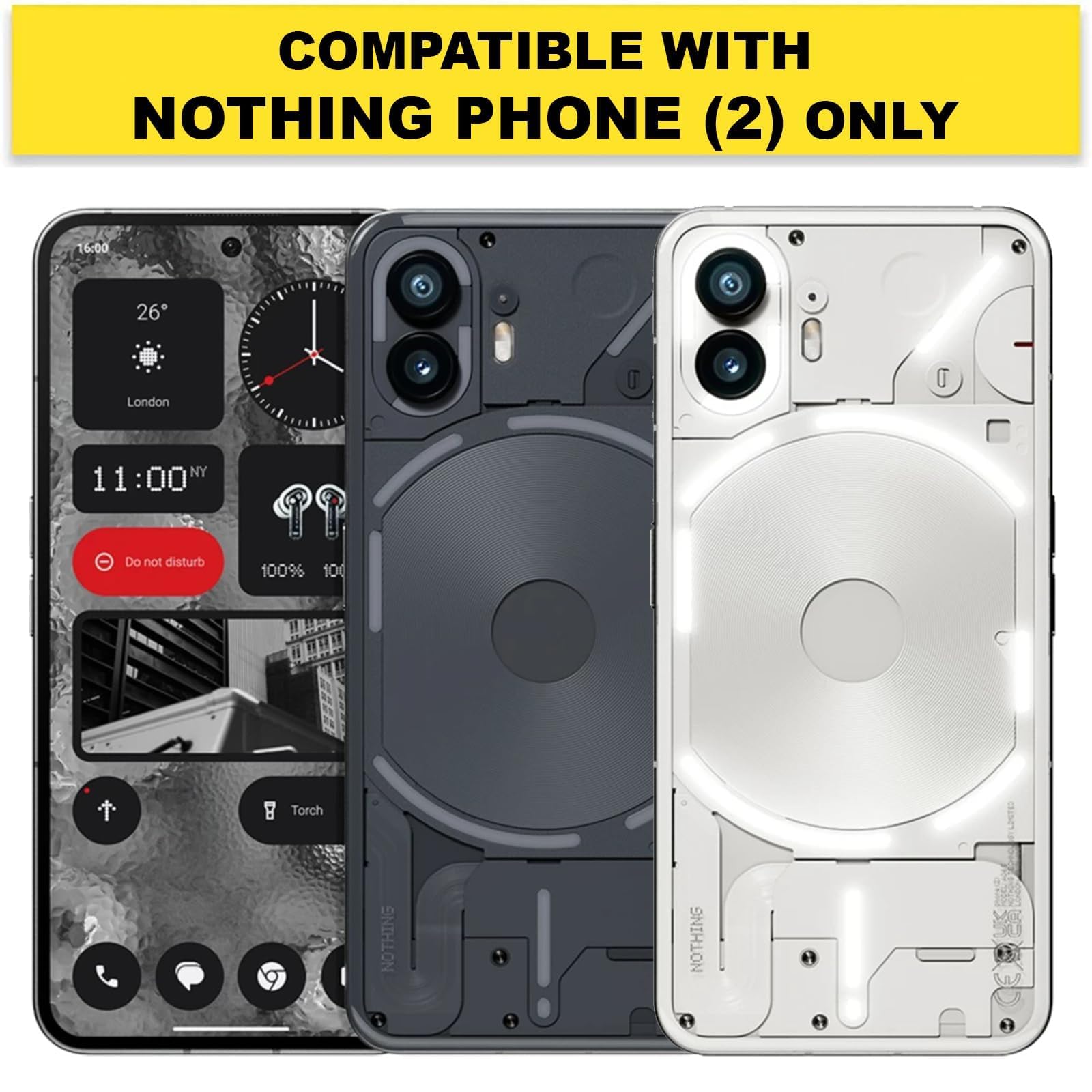 Nothing Phone 2 Back Cover Case | Clear Hybrid - Clear Smoke Magnetic