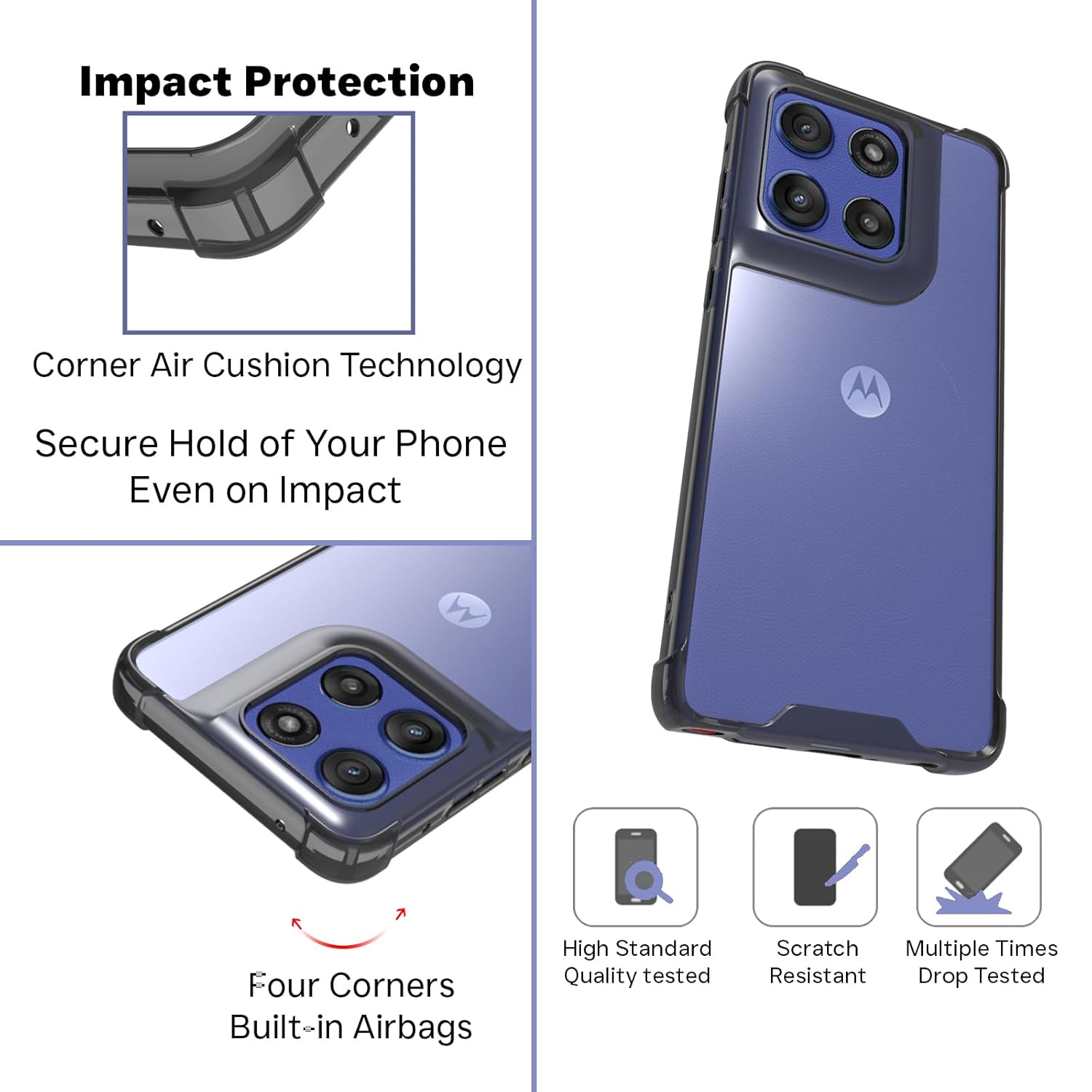Motorola Edge 60 Stylus 5G Back Cover Case | Clear Hybrid - Clear