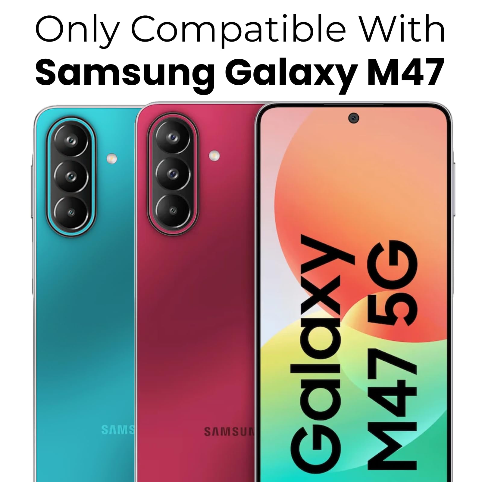 Samsung Galaxy M47 Back Cover Case | Sleek Hybrid - Matte Black Magnetic