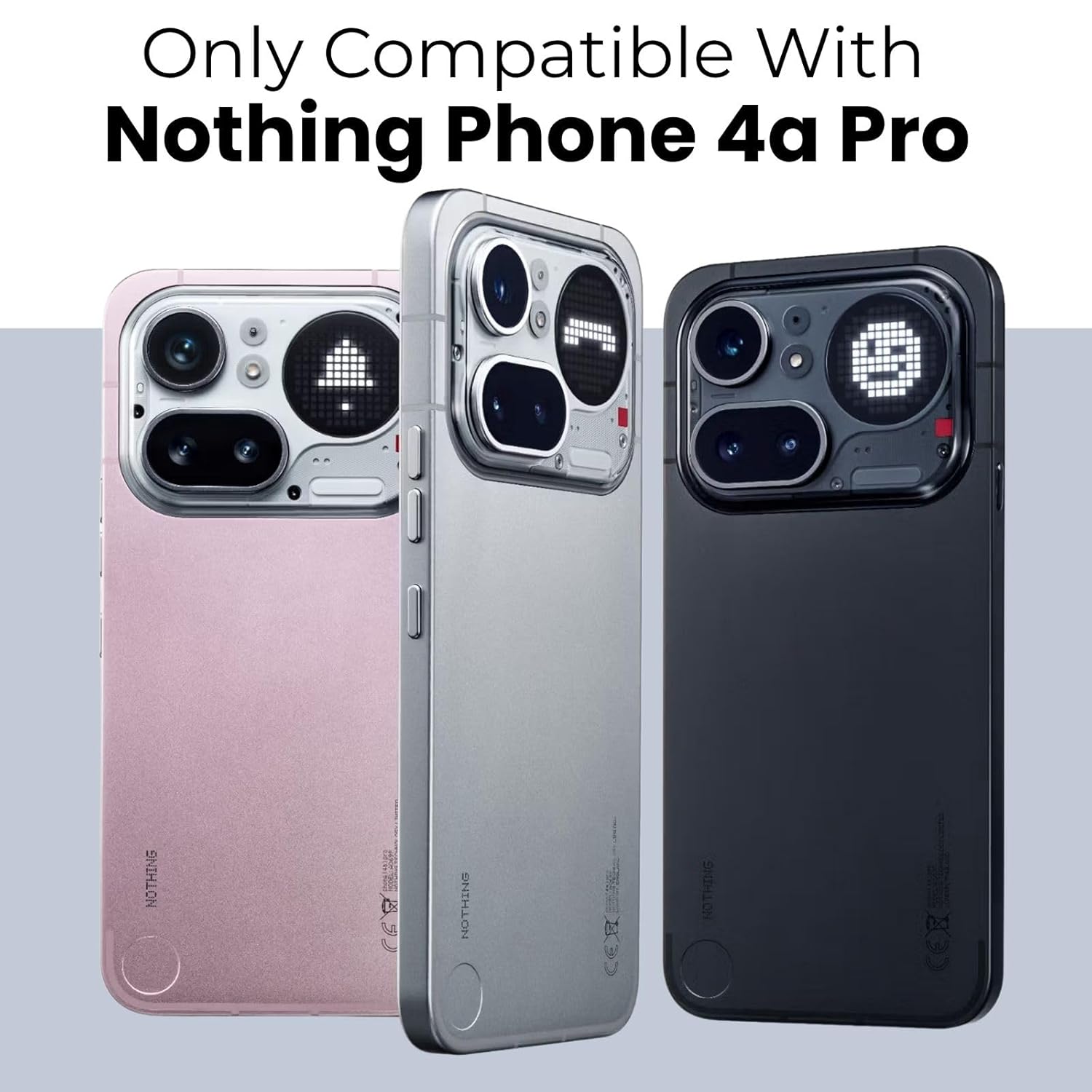 Nothing Phone 4a Pro 5G Ring Stand Back Cover Case | Clear Hybrid - Clear Black Magnetic