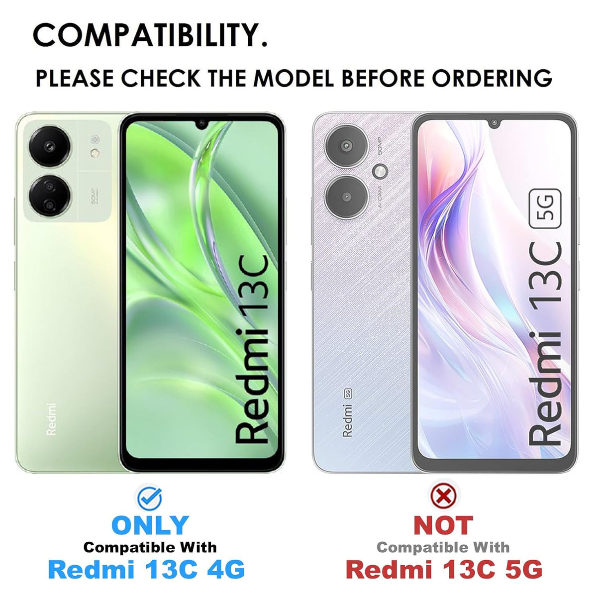 Redmi 13C Back Cover Case | Sleek - Black