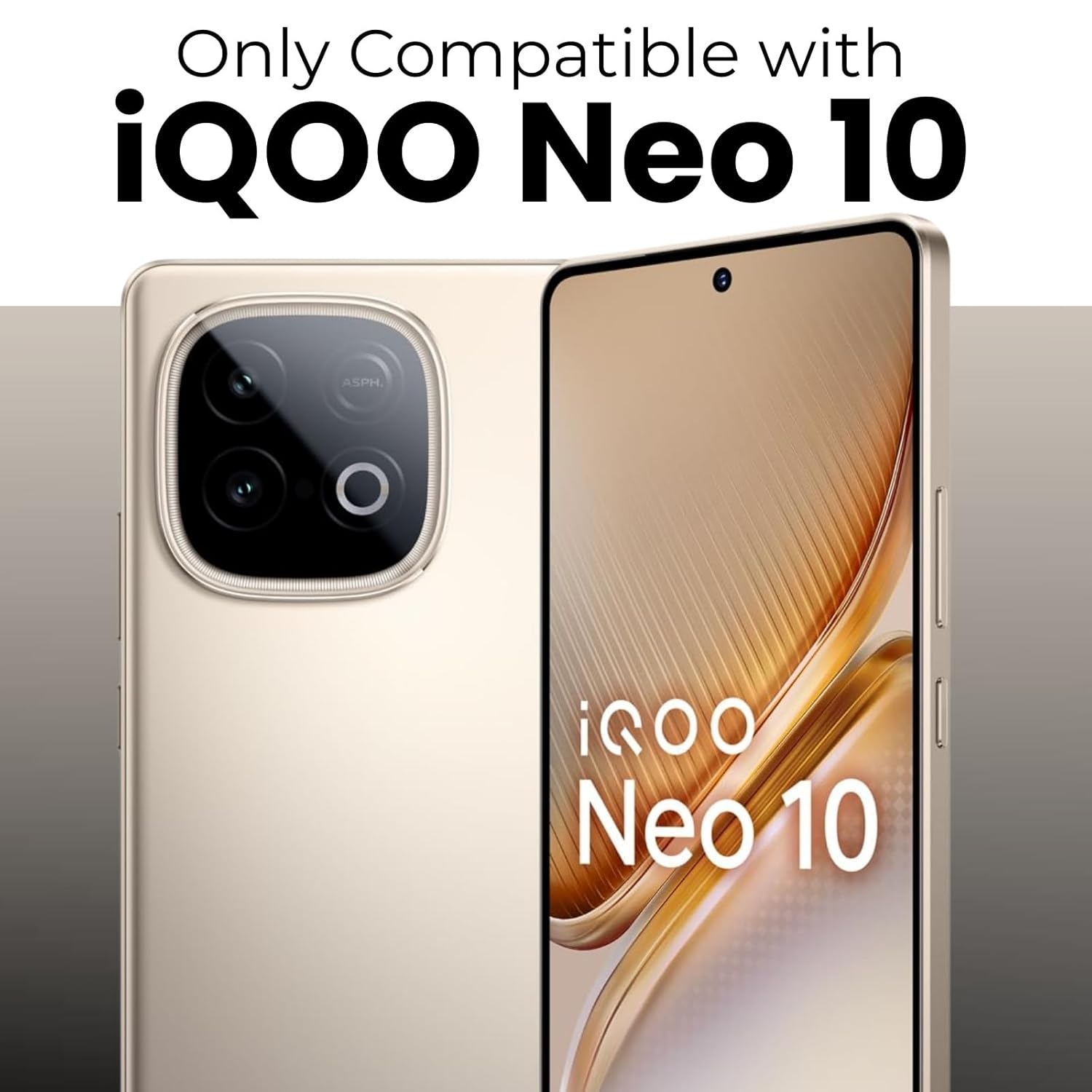 iQOO Neo 10 5G Ring Stand Back Cover Case | Clear Hybrid - Clear Black Magnetic