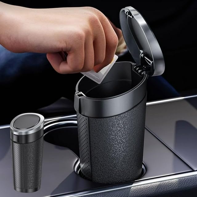 Car Trash Can | Mini Waterproof Cup Holder Dustbin - Silver