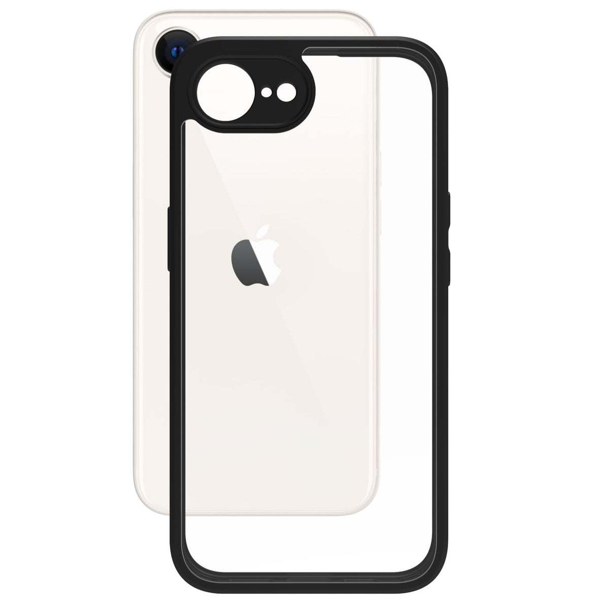 iPhone 17e / iPhone 16e Back Cover Case | Sleek Hybrid - Clear Black Magnetic
