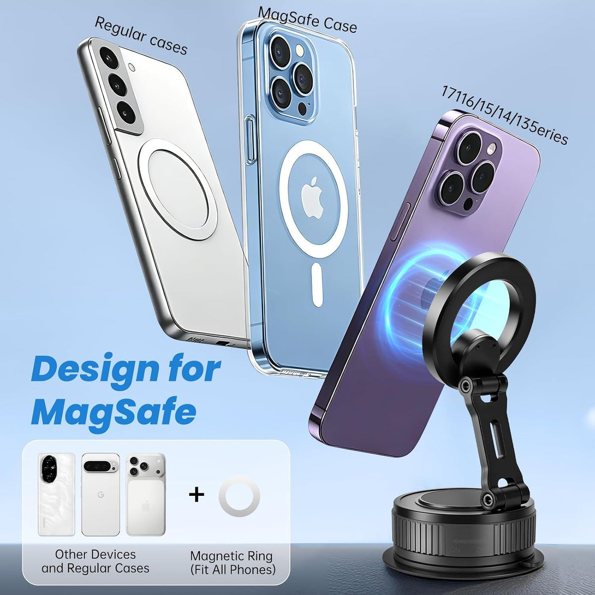 Magnetic Phone Mount | AstroNova- Black Grey