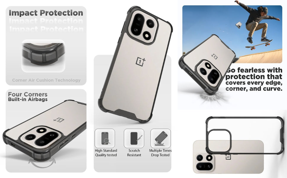 OnePlus 15 5G Back Cover Case | Clear Hybrid - Clear Smoke
