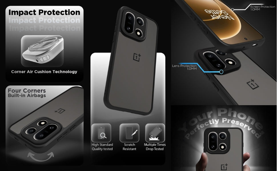 OnePlus 15 5G Back Cover Case | Sleek Hybrid - Matte Black