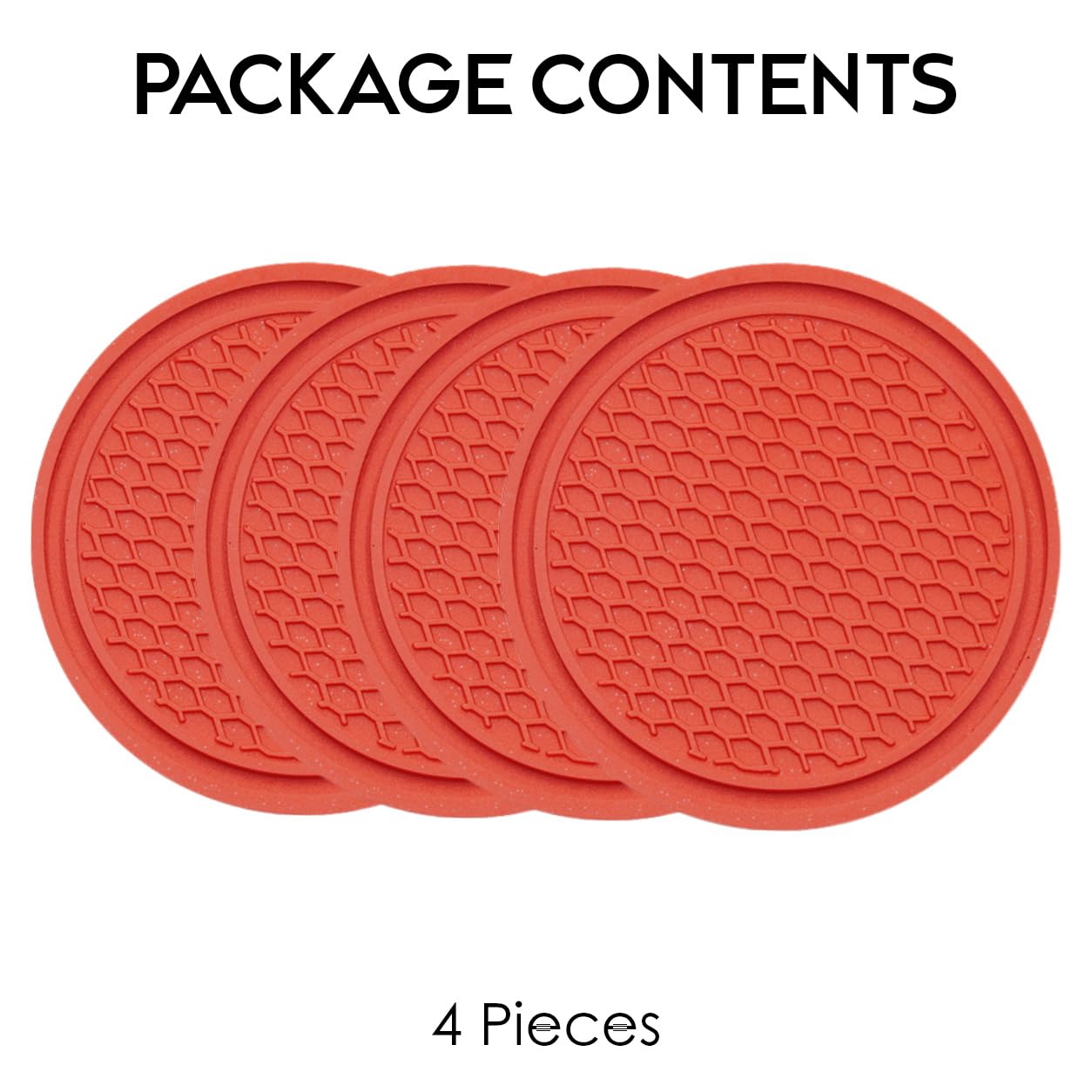 Universal Cup Holder Coasters | Anti-Slip Washable Car Cup Holder Inserts - Red