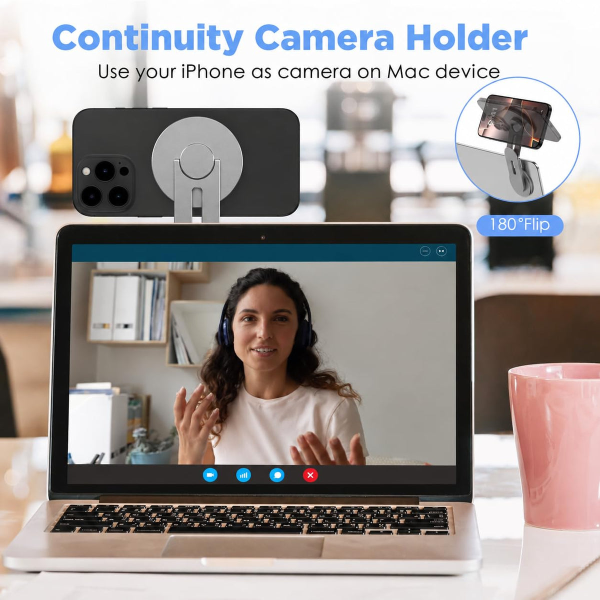 Magnetic Laptop Phone Mount | Grey