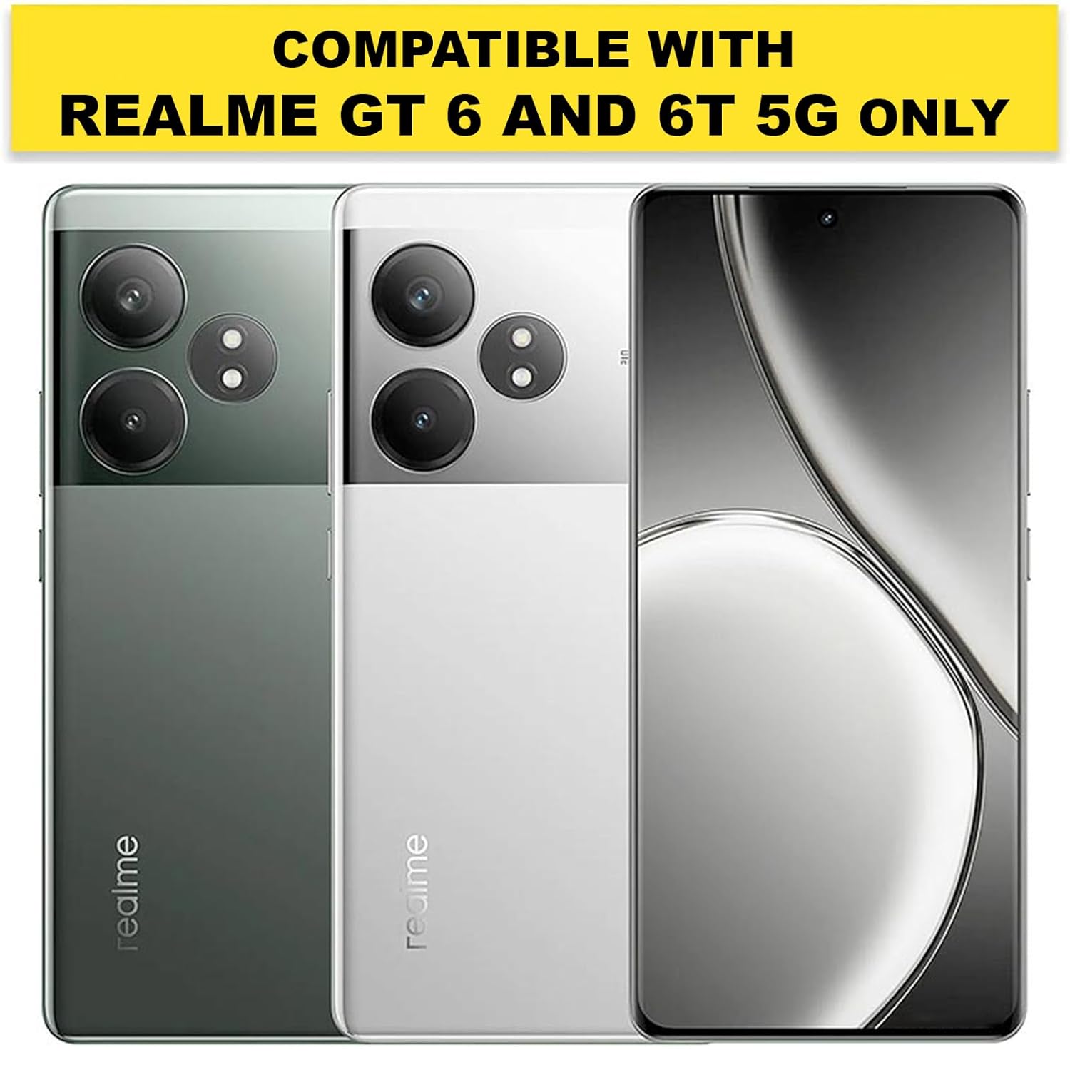 Realme GT 6 / GT 6T 5G Back Cover Case | Sleek Hybrid - Clear Black