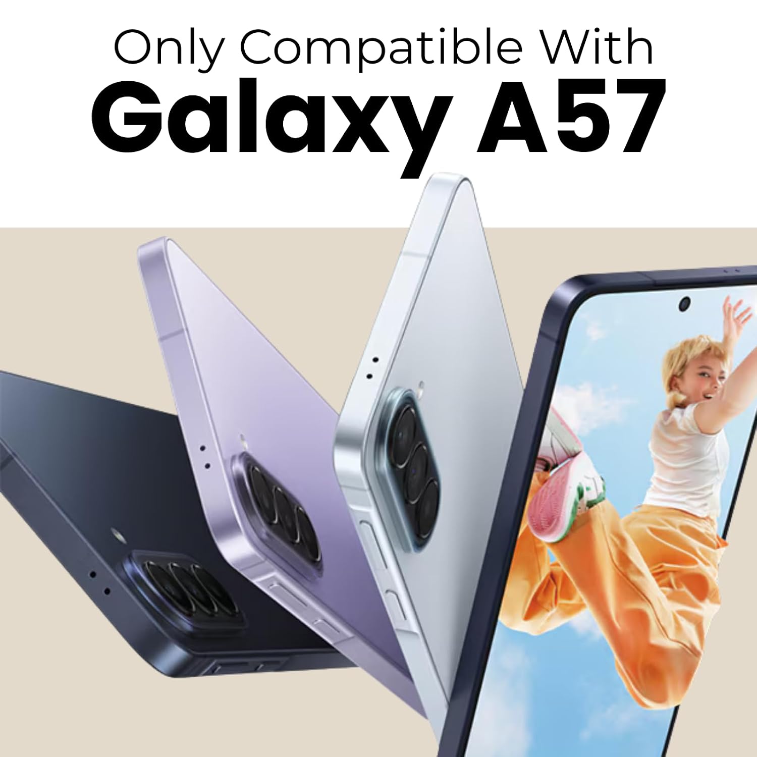 Samsung Galaxy A57 Back Cover Case | Sleek Hybrid - Clear Black Magnetic