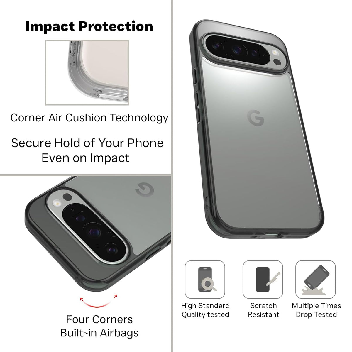 Google Pixel 9 / Pixel 9 Pro Back Cover Case |  Clear Hybrid - Clear