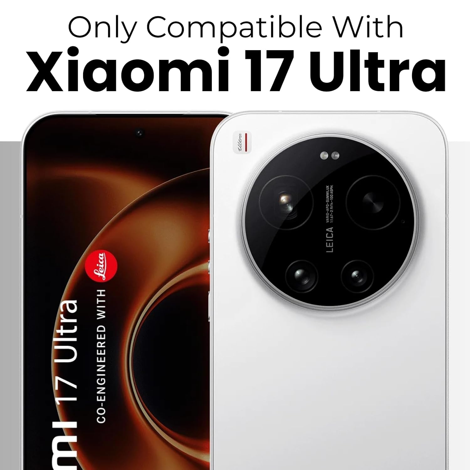 Xiaomi 17 Ultra Back Cover Case | Clear Hybrid - Clear Black Magnetic