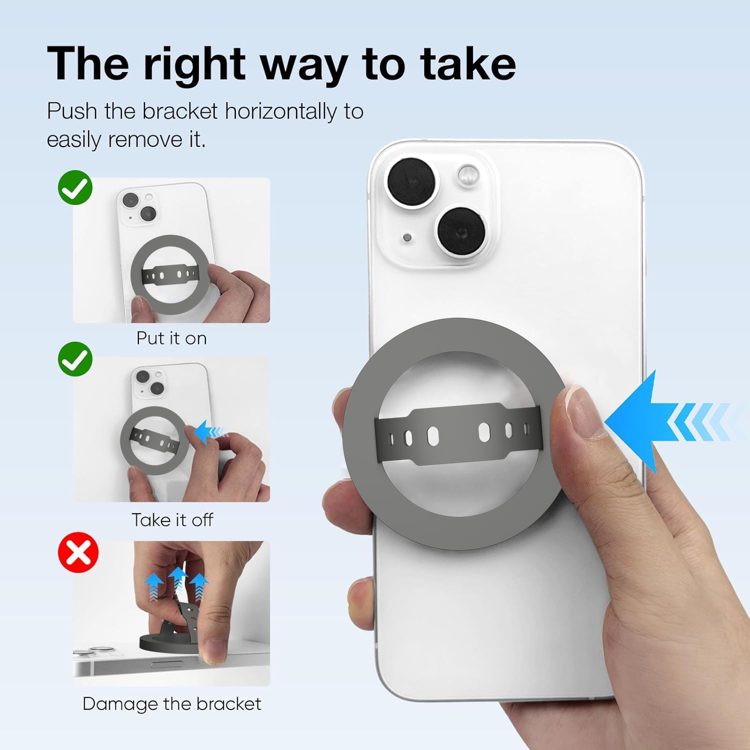 MagSafe Silicone Phone Grip | Finger Loop Holder - Silcy Grey