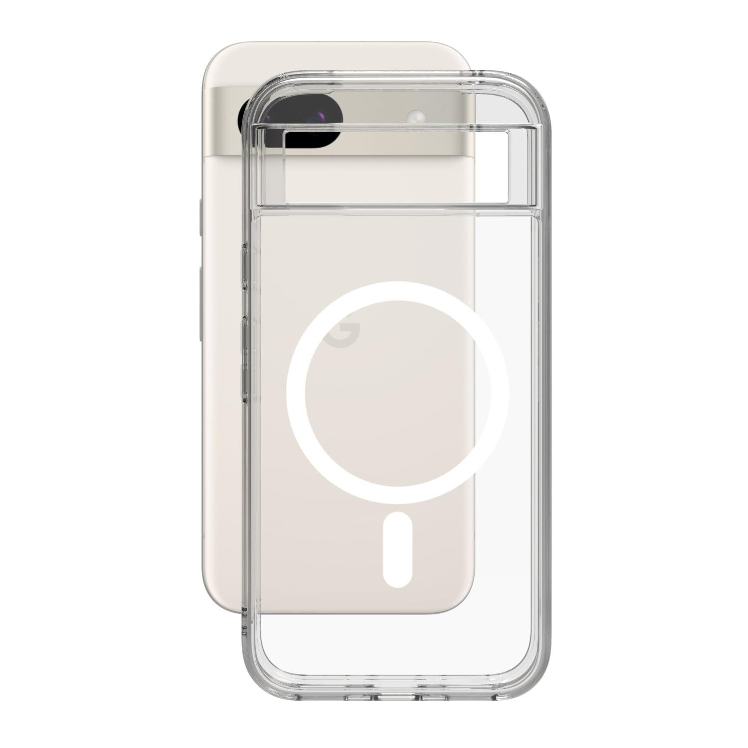 Google Pixel 8A Back Cover Case | Clear Hybrid - Clear Smoke Magnetic