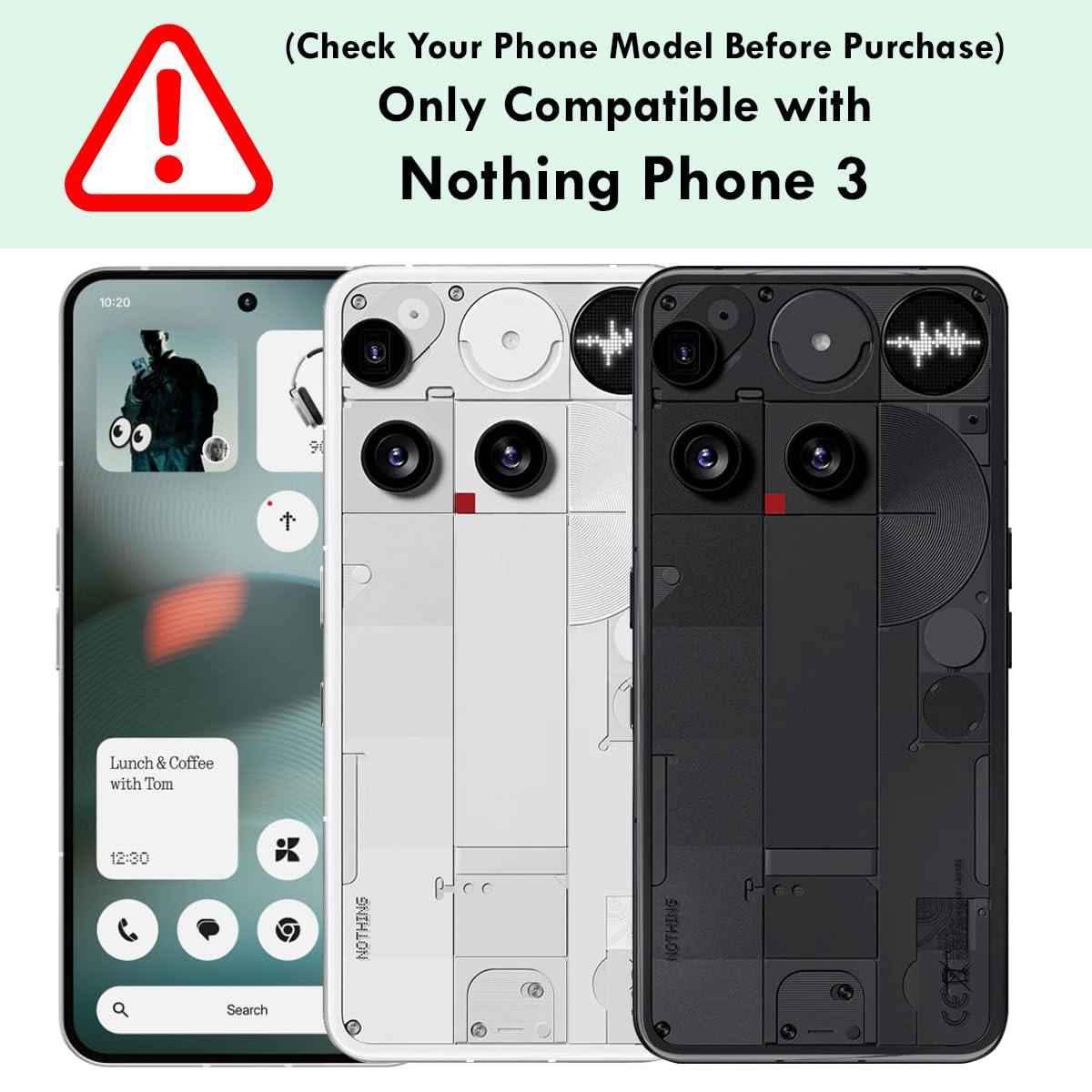 Nothing Phone 3 Back Cover Case | Sleek Hybrid - Matte Black
