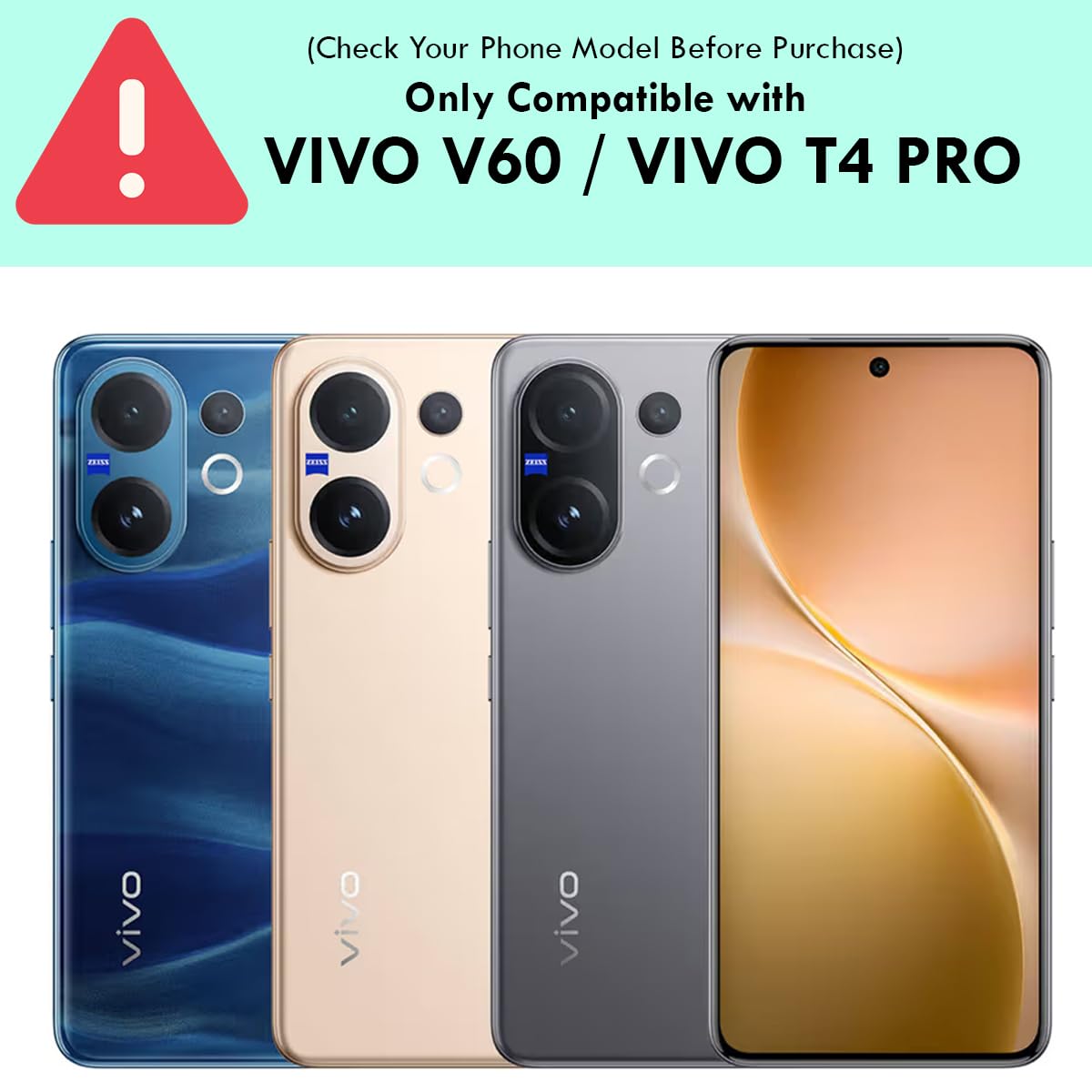 Vivo V60 5G / Vivo T4 Pro 5G / Vivo V60e 5G Back Cover Case | Sleek Hybrid - Matte Black