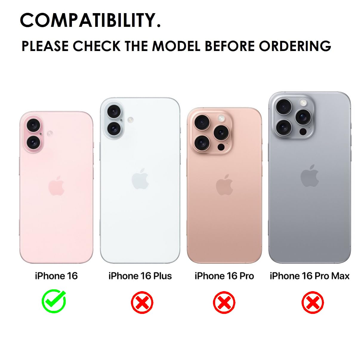 iPhone 16 Back Cover Case | Clear Hybrid - Clear
