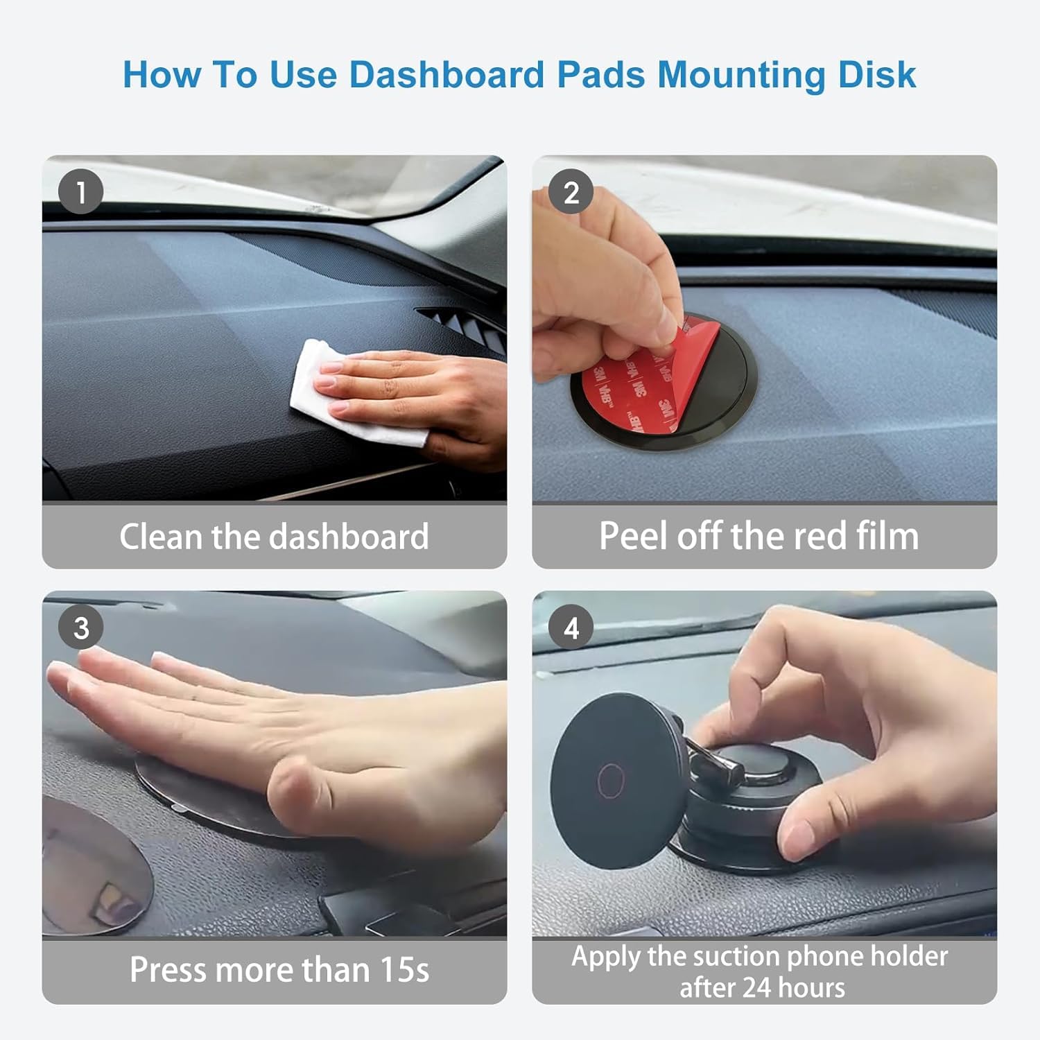 Dashboard Mounting Disk | Sticky Pad for Suction Holders (Pack of 2)