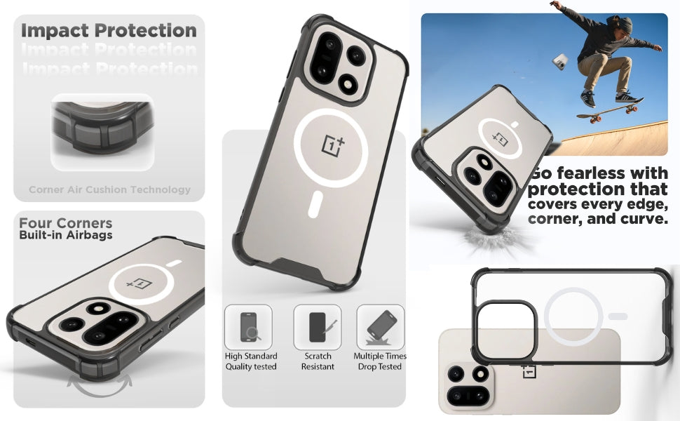 OnePlus 15 5G Back Cover Case | Clear Hybrid - Clear Smoke Magnetic