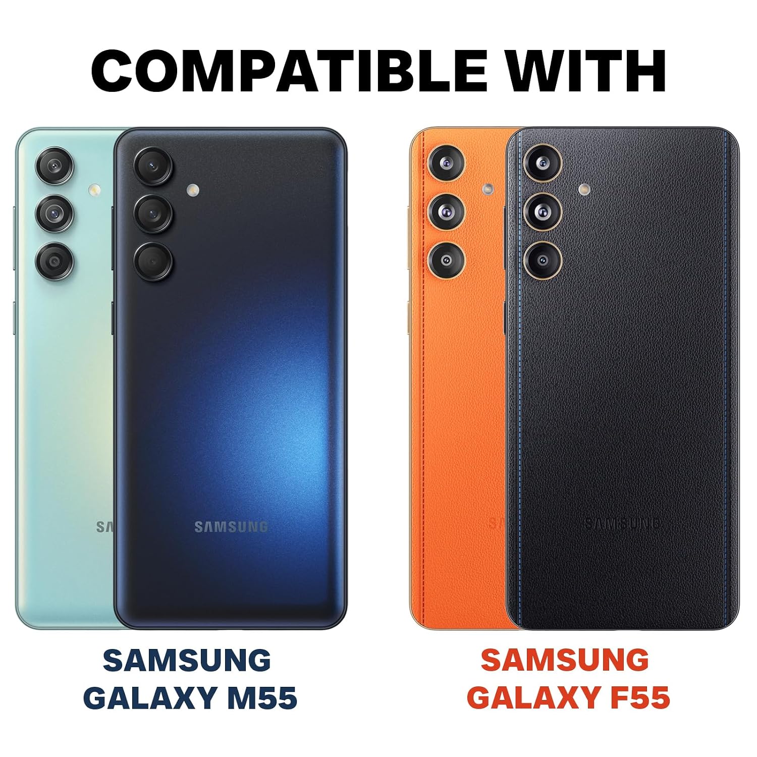 Samsung Galaxy M55 5G / F55 5G / M55s 5G Back Cover Case | Tough Hybrid - Clear Black