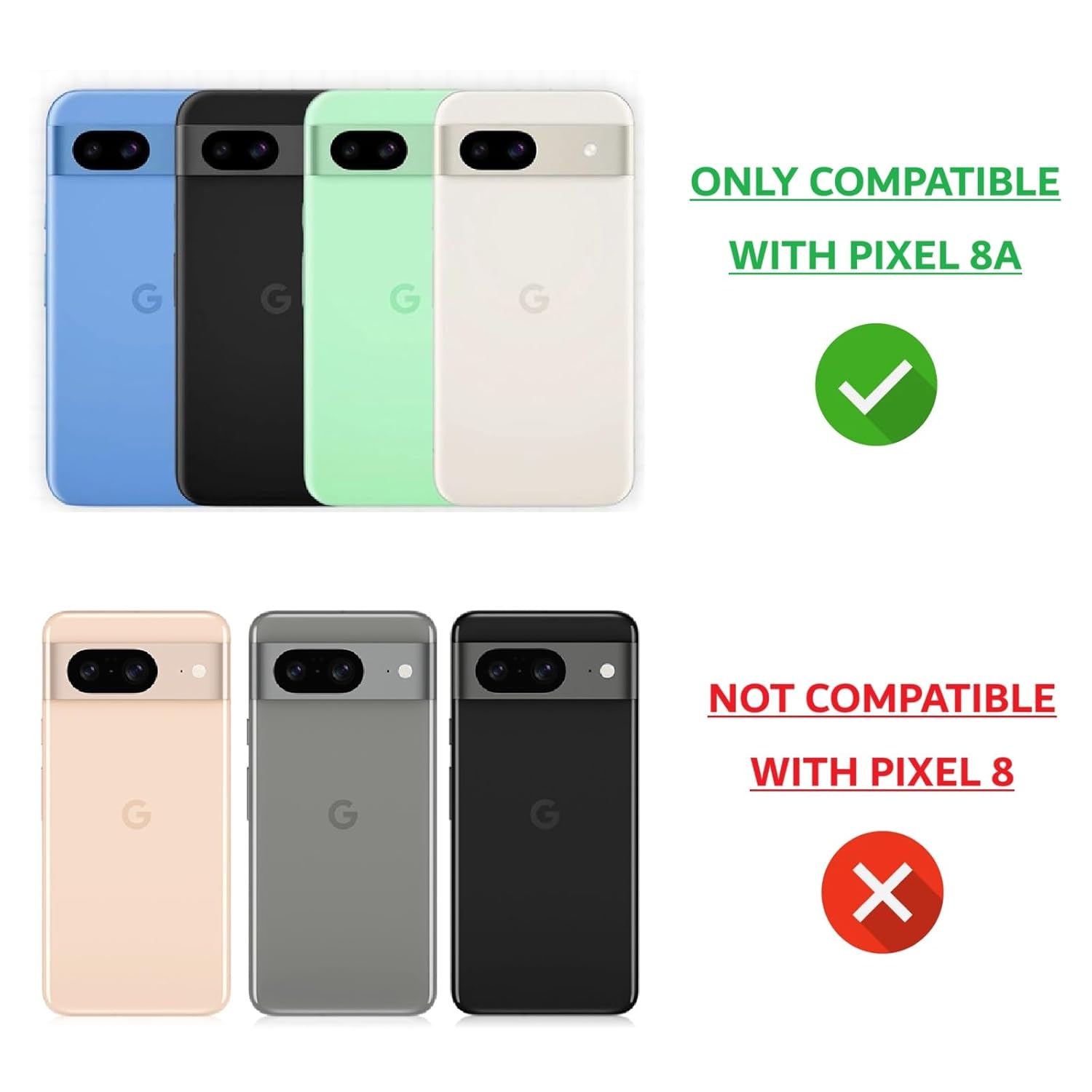Google Pixel 8a Back Cover Case | Sleek Hybrid - Matte Black
