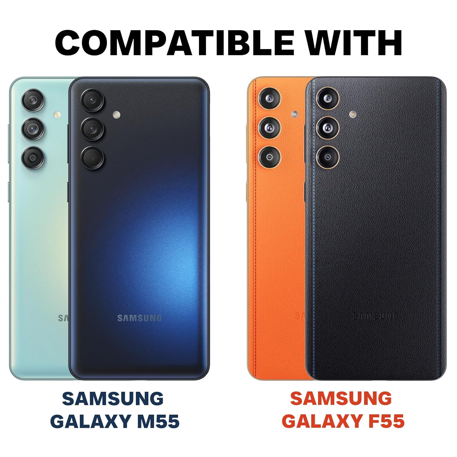 Samsung Galaxy M55 5G / Galaxy F55 5G / Galaxy M55s 5G Back Cover Case | Clear Hybrid - Clear Black