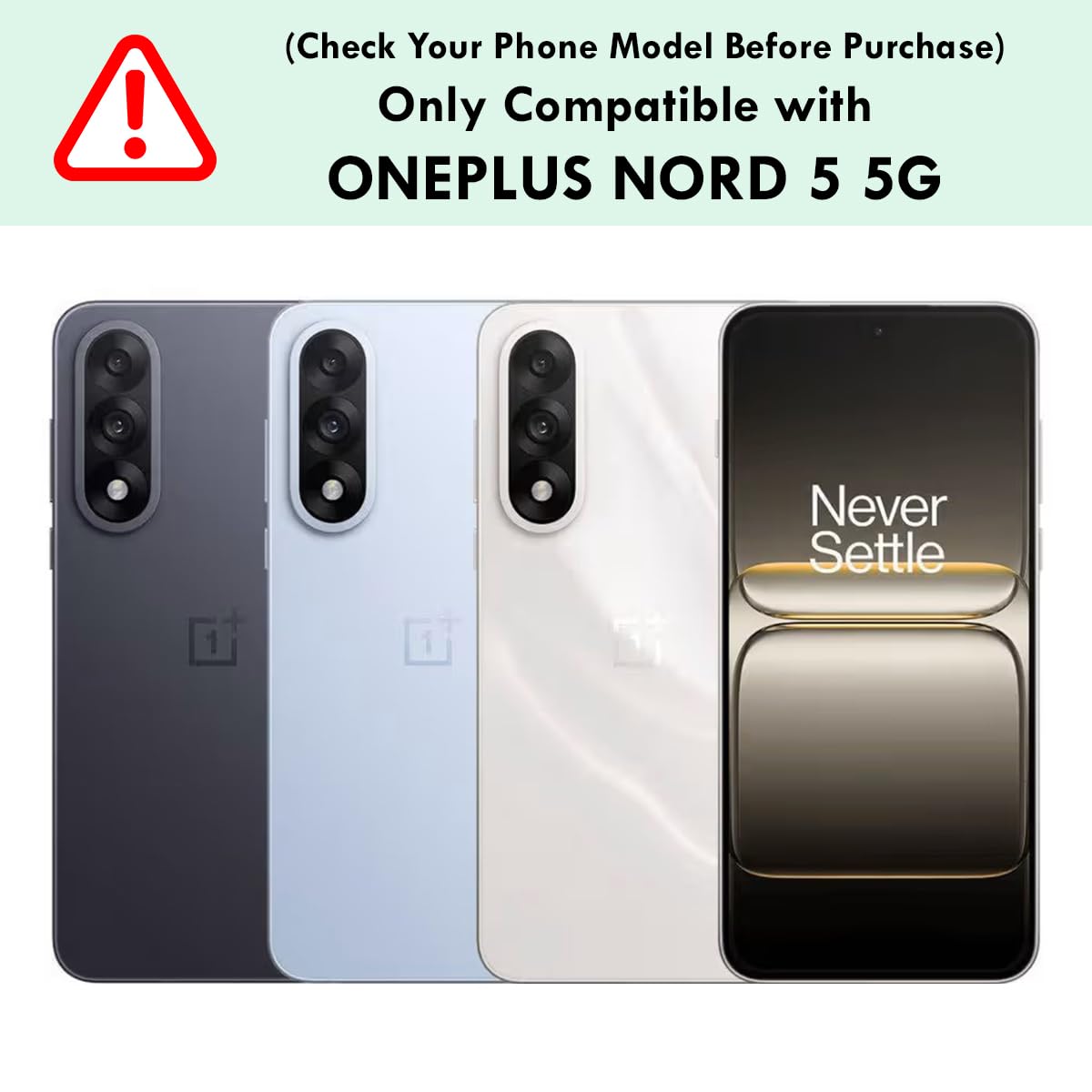 OnePlus Nord 5 5G Back Cover Case | Sleek Hybrid - Clear Black