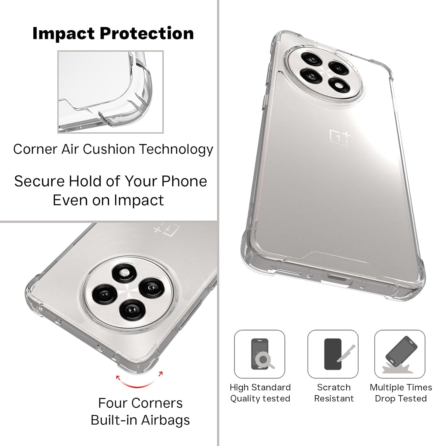 OnePlus 13R 5G Back Cover Case | Clear Hybrid - Clear