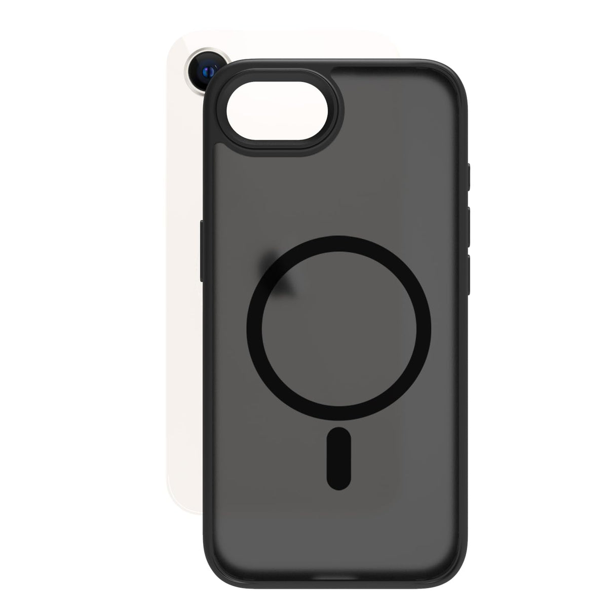 iPhone 17e / iPhone 16e Back Cover Case | Tough Hybrid - Matte Black Magnetic