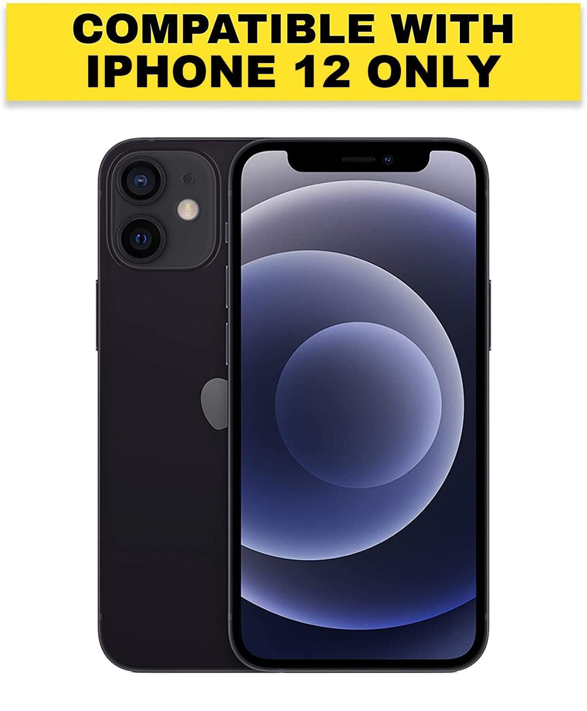 iPhone 12 Back Cover Case |  Tough Hybrid - Clear Black