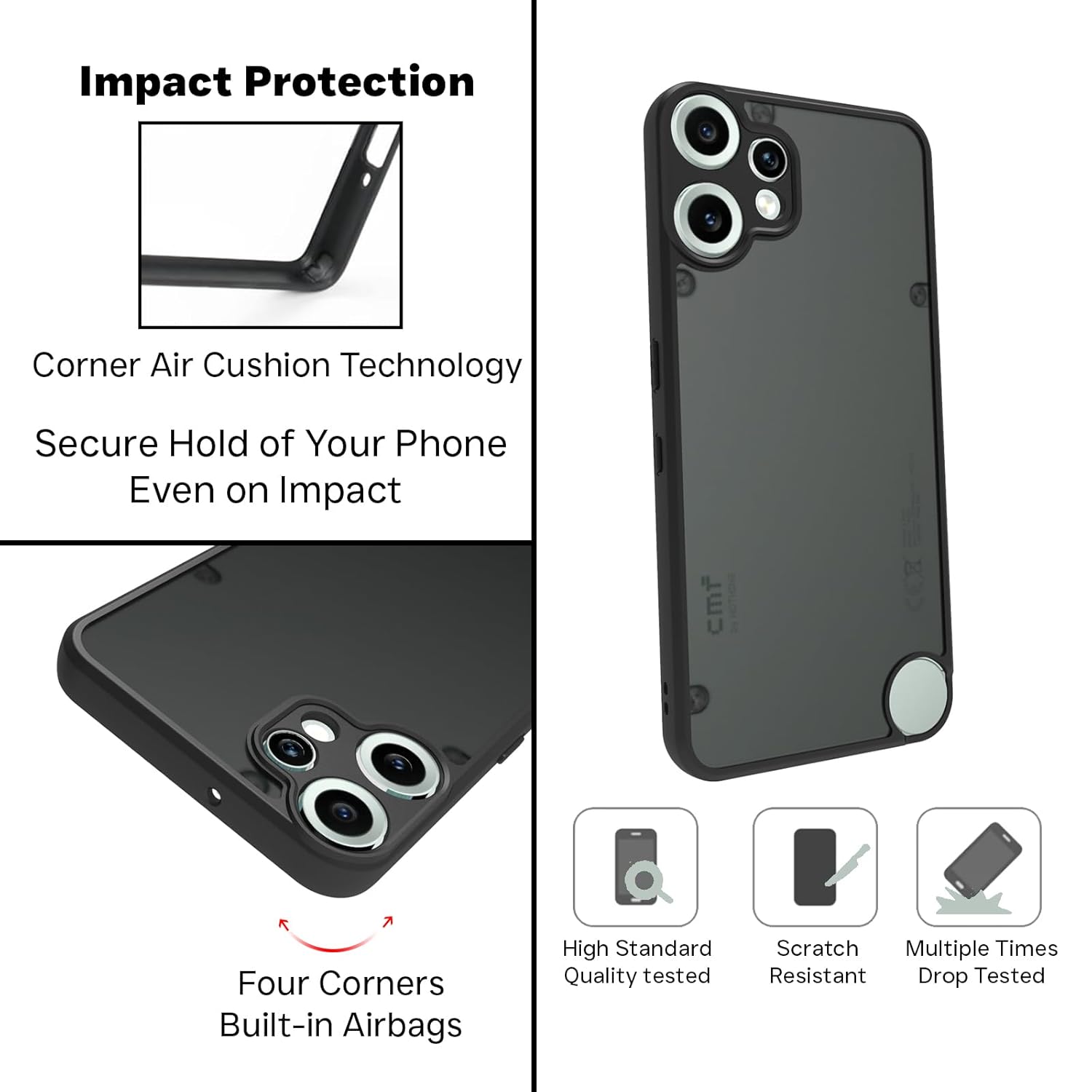 CMF Phone 2 Pro 5G Back Cover Case | Sleek Hybrid - Matte Black