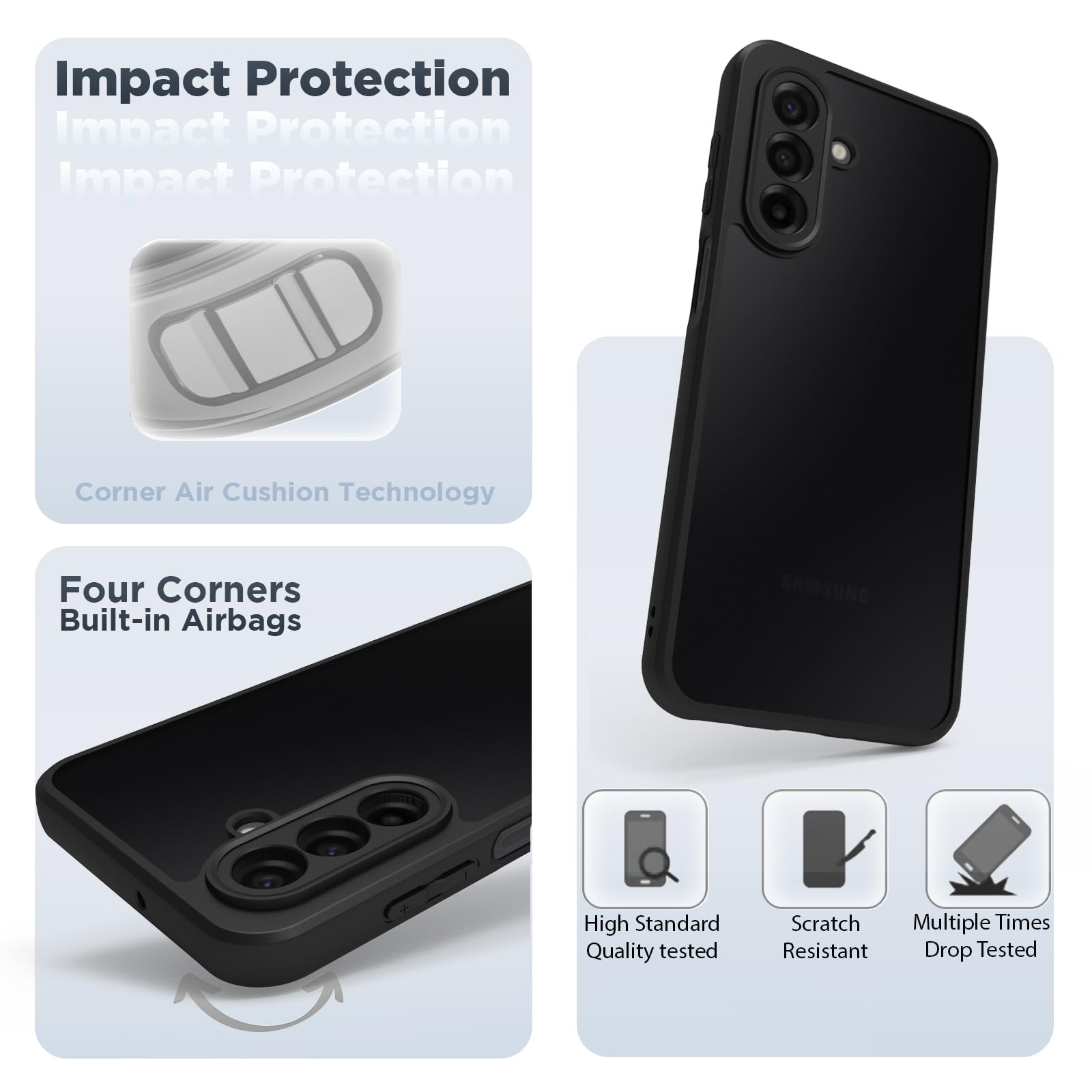 Samsung Galaxy A17 5G / M17 5G / F17 5G Back Cover Case | Sleek Hybrid - Matte Black
