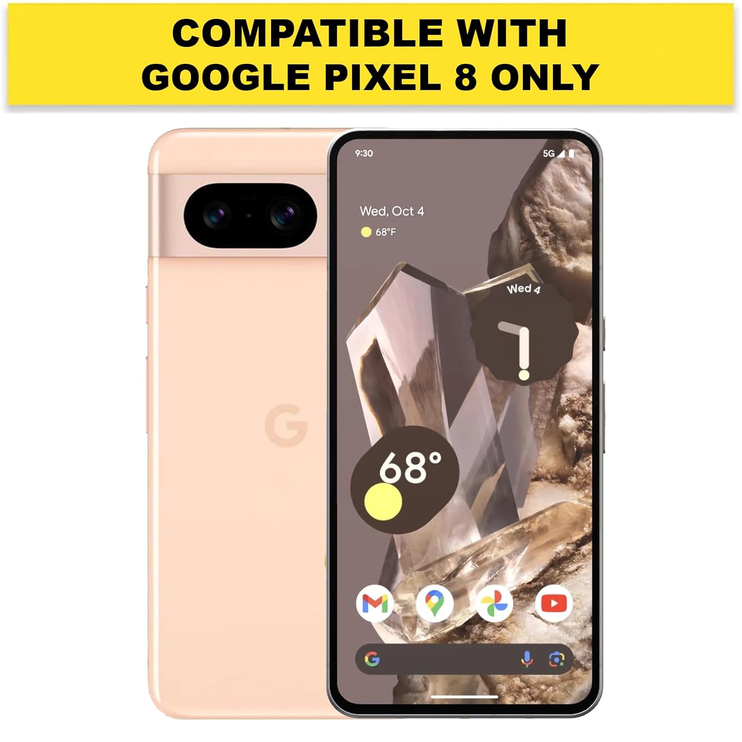 Google Pixel 8 Back Cover Case | Sleek Hybrid - Matte Black Magnetic