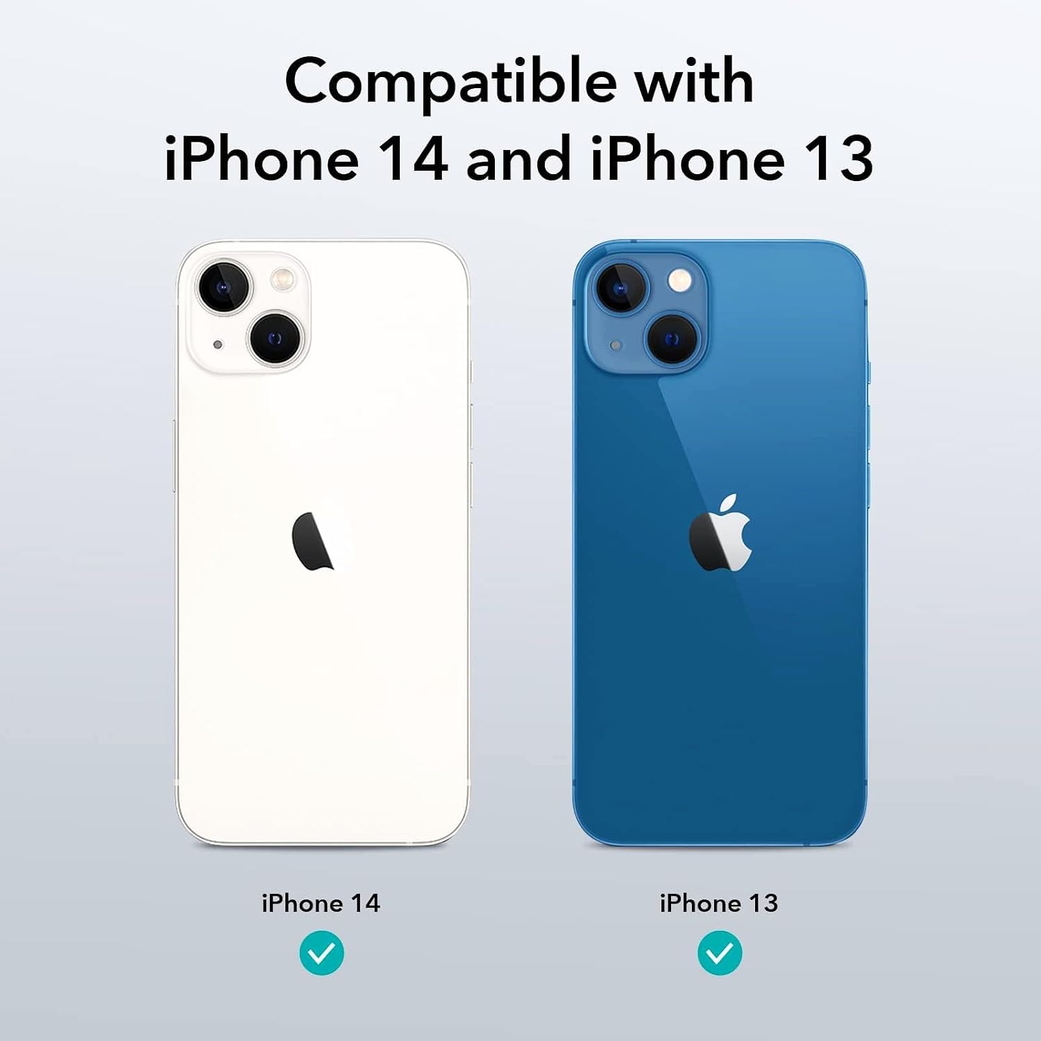 iPhone 13 / iPhone 14 Back Cover Case | Tough Hybrid - Clear Black Magnetic