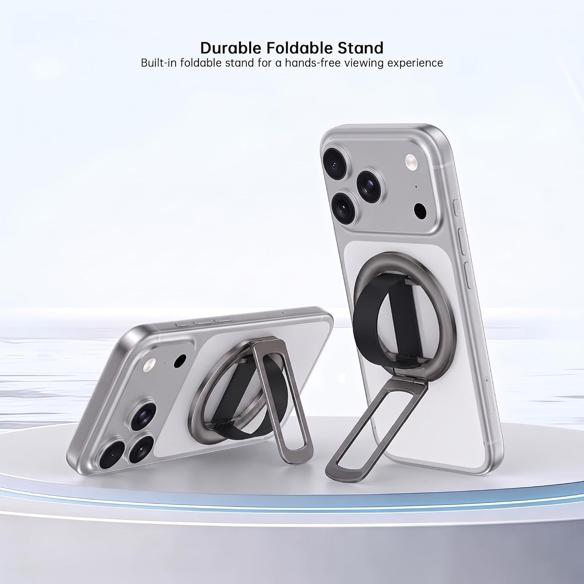 Magnetic Phone Grip & Stand | 2-in-1 Silicone Finger Loop - Grey