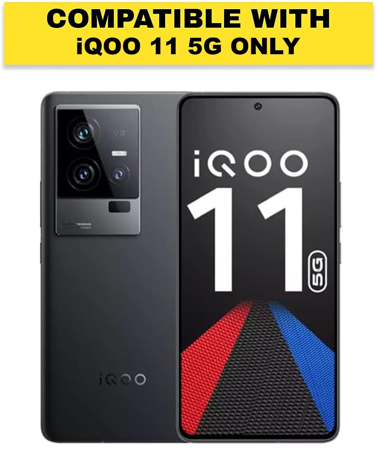 iQOO 11 5G Back Cover Case | Sleek Hybrid - Matte Black