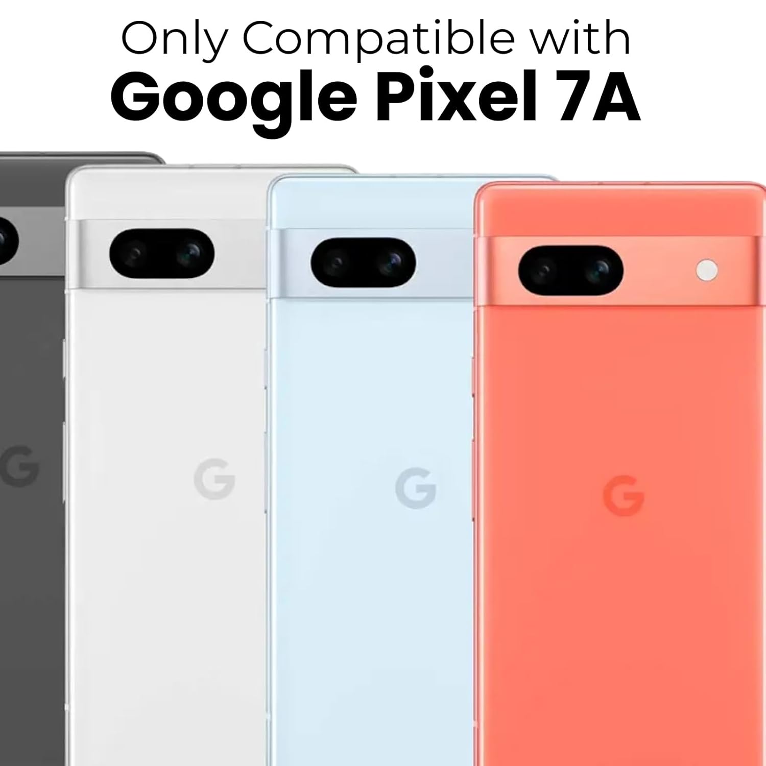 Google Pixel 7A Ring Stand Back Cover Case | Clear Hybrid - Clear Black Magnetic