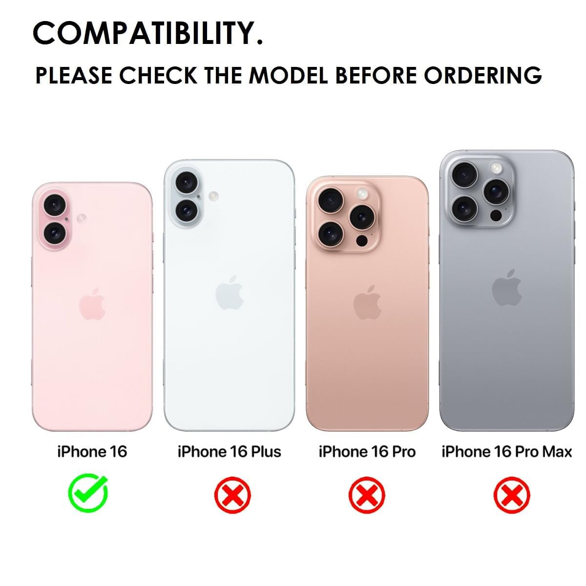 iPhone 16 Back Cover Case | Sleek Hybrid - Matte Black Magnetic