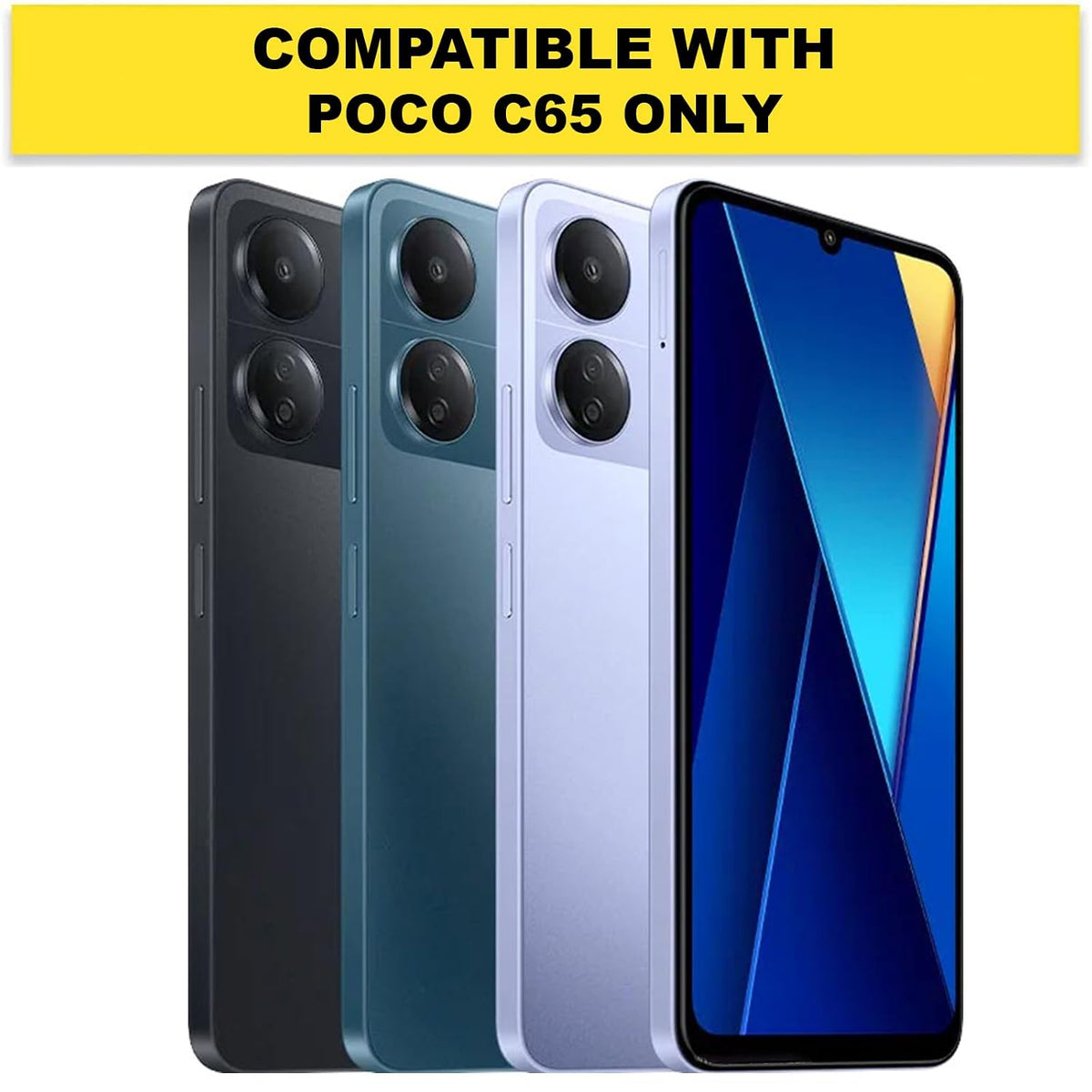Poco C65 Back Cover Case | Sleek - Black
