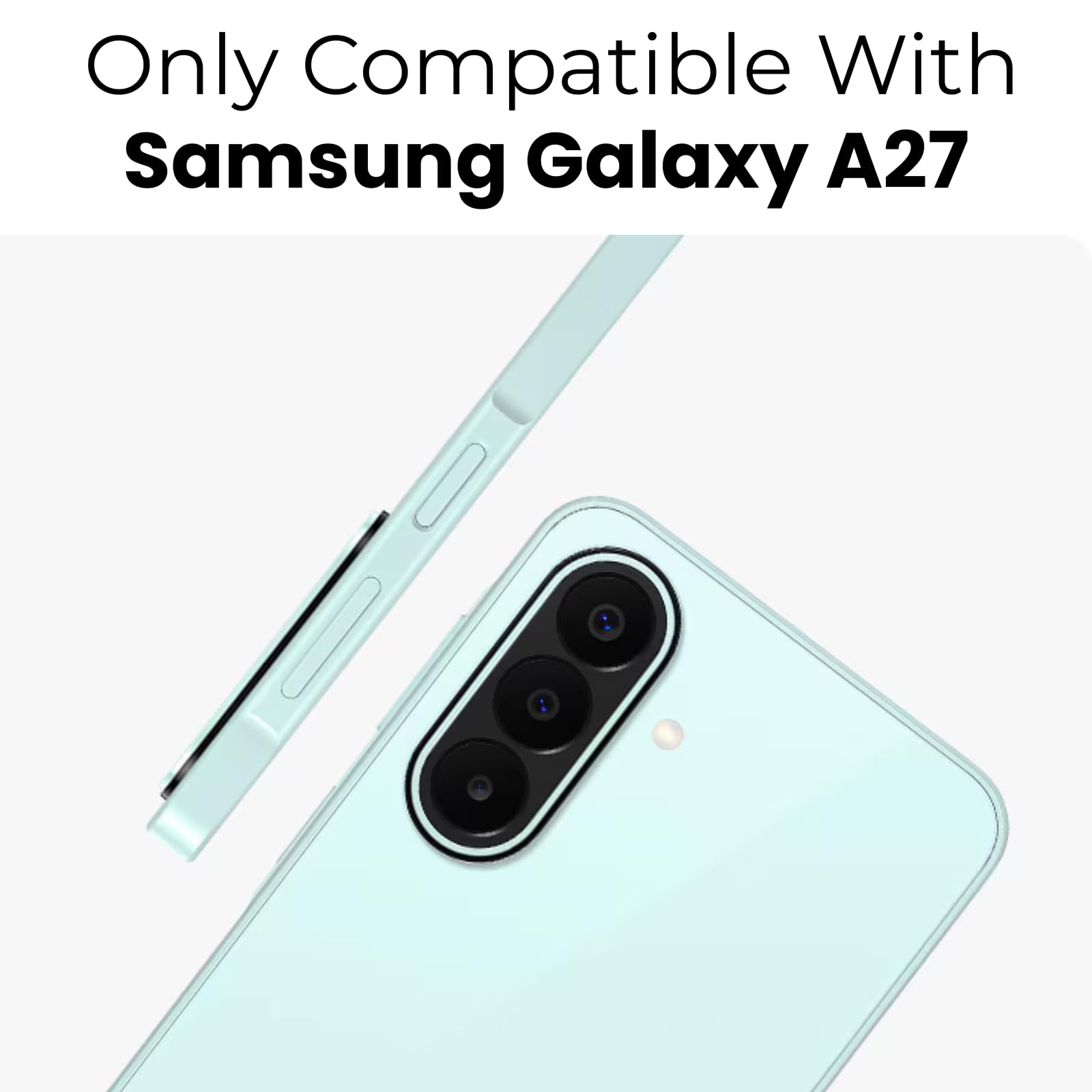 Samsung Galaxy A27 Ring Stand Back Cover Case | Sleek Hybrid - Clear Black Magnetic