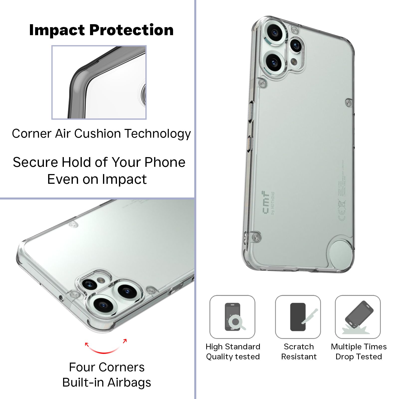 CMF Phone 2 Pro 5G Back Cover Case | Clear Hybrid- Clear