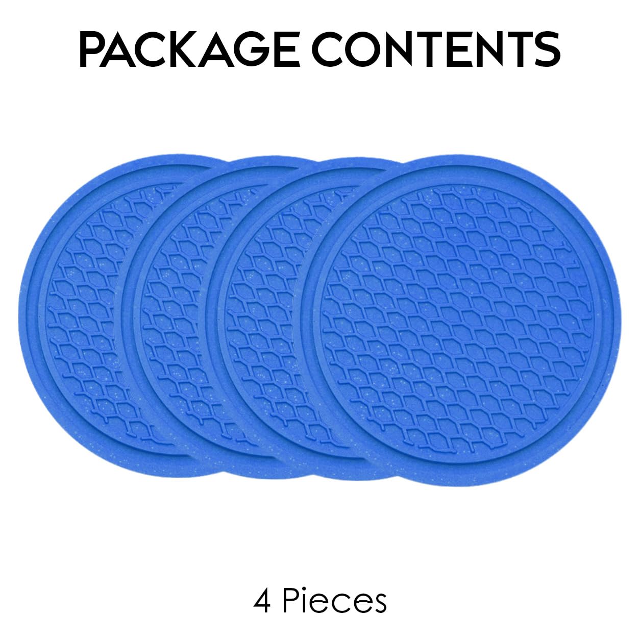 Universal Cup Holder Coasters | Anti-Slip Washable Car Cup Holder Inserts - Blue